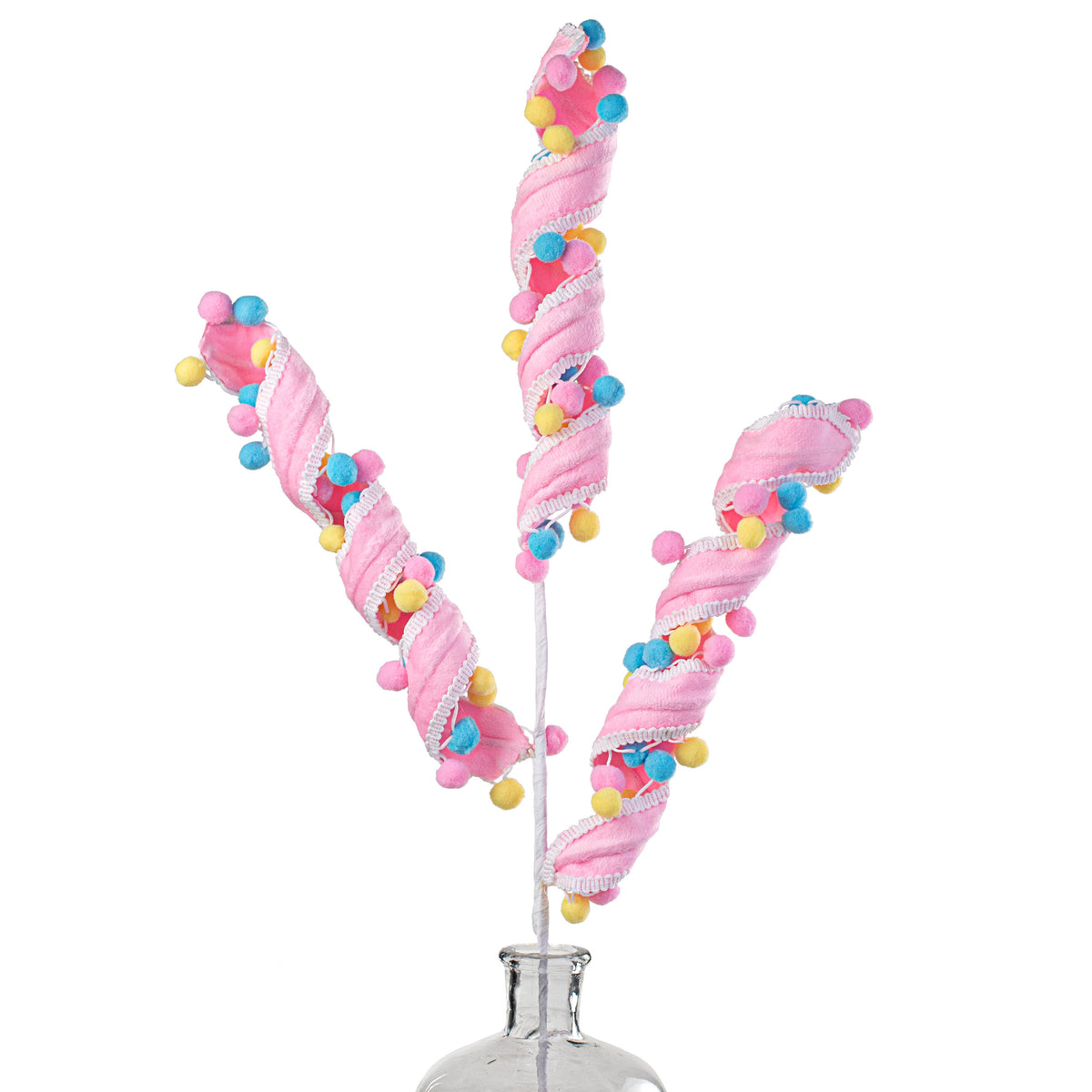 34" Pom Pom Curly Spray: Pink Item Number: 63010PK