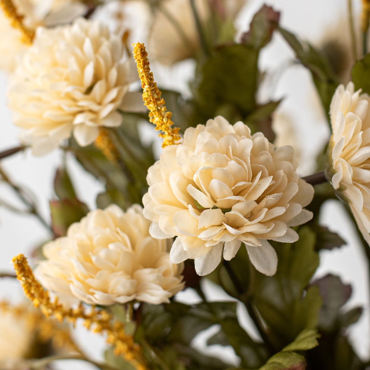 17" Pompom Mum Bush: Beige (12 Stem) Lifestyle Photo