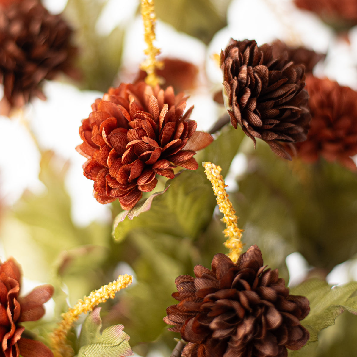 17" Pompom Mum Bush: Brown (12 Stem) Lifestyle Photo