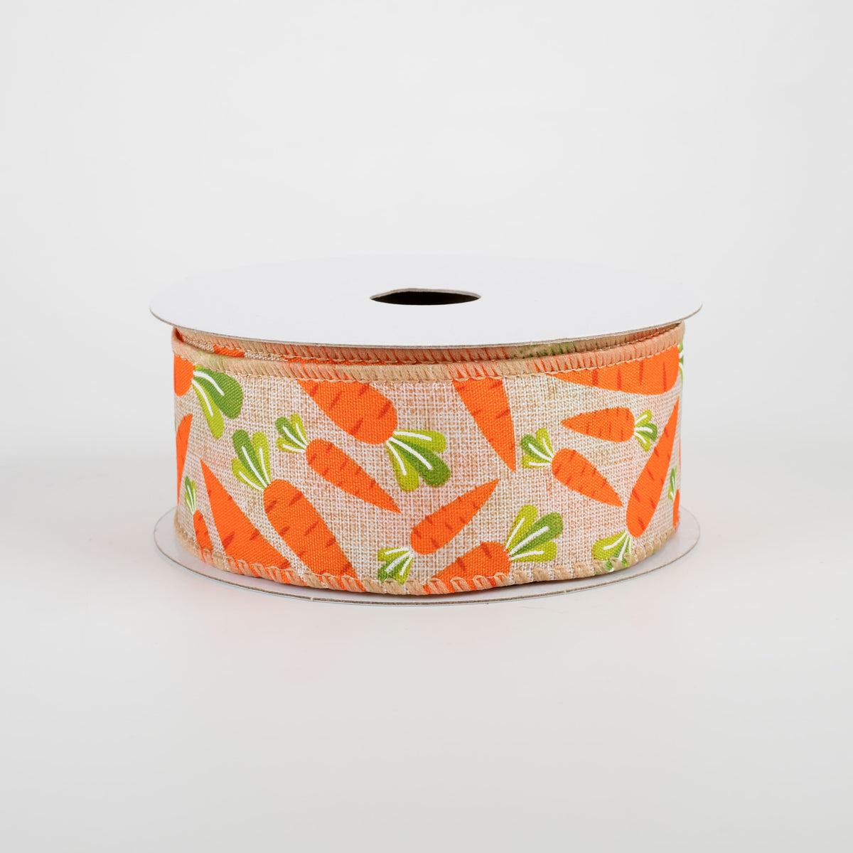 1.5" Printed Carrots Ribbon: Natural (10 Yards) Item Number: 31103-09-19