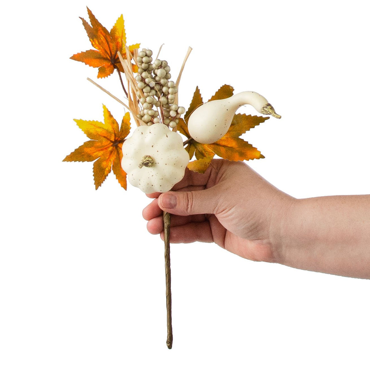 11" Pumpkin & Gourd Pick: Orange, Mustard, Cream detail photo 3