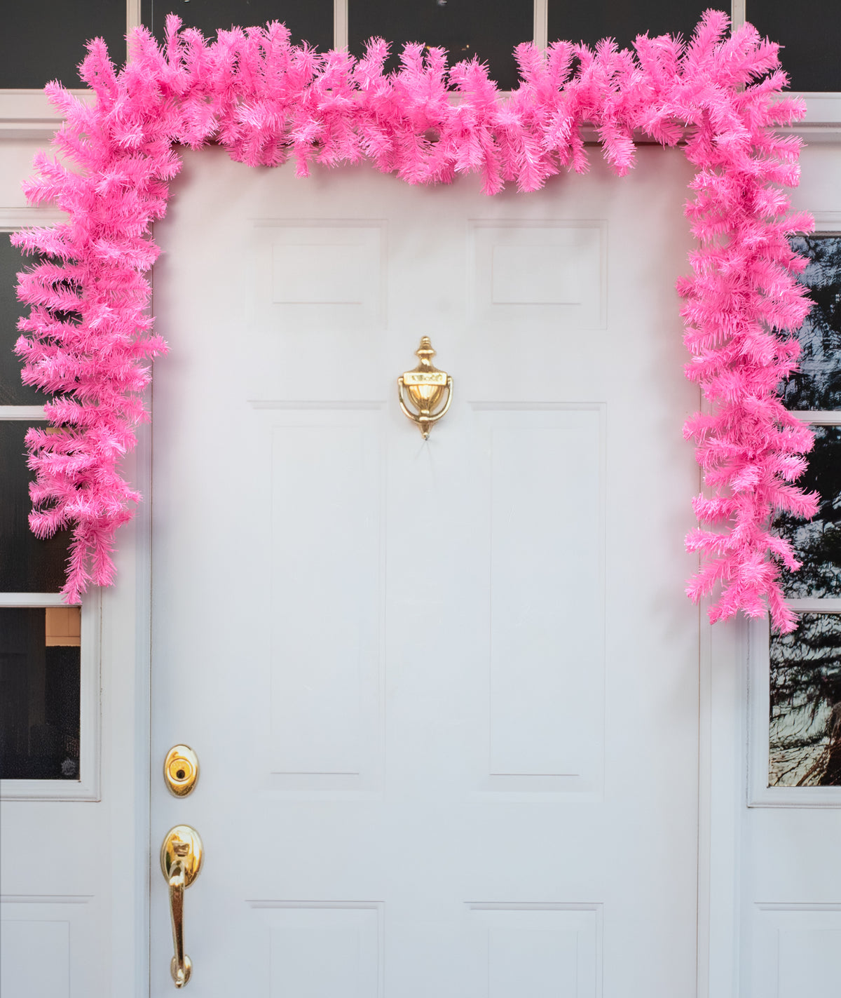 9' PVC Pine Garland: Pink (201 Tips) Lifestyle Photo
