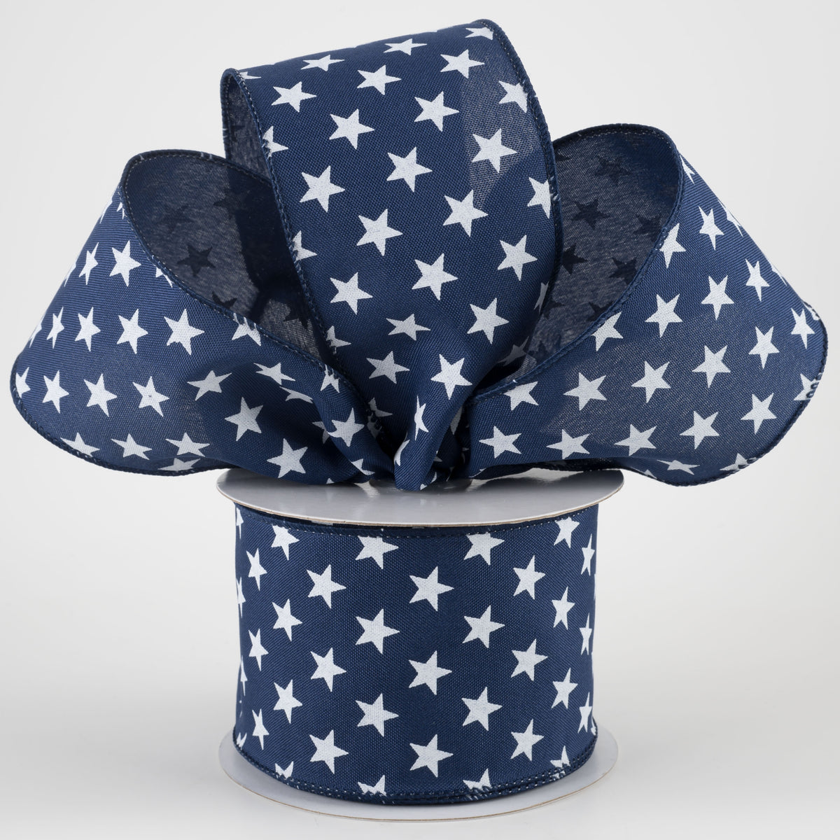 2.5" Random Star Ribbon: Navy Blue (10 Yards) Lifestyle Photo