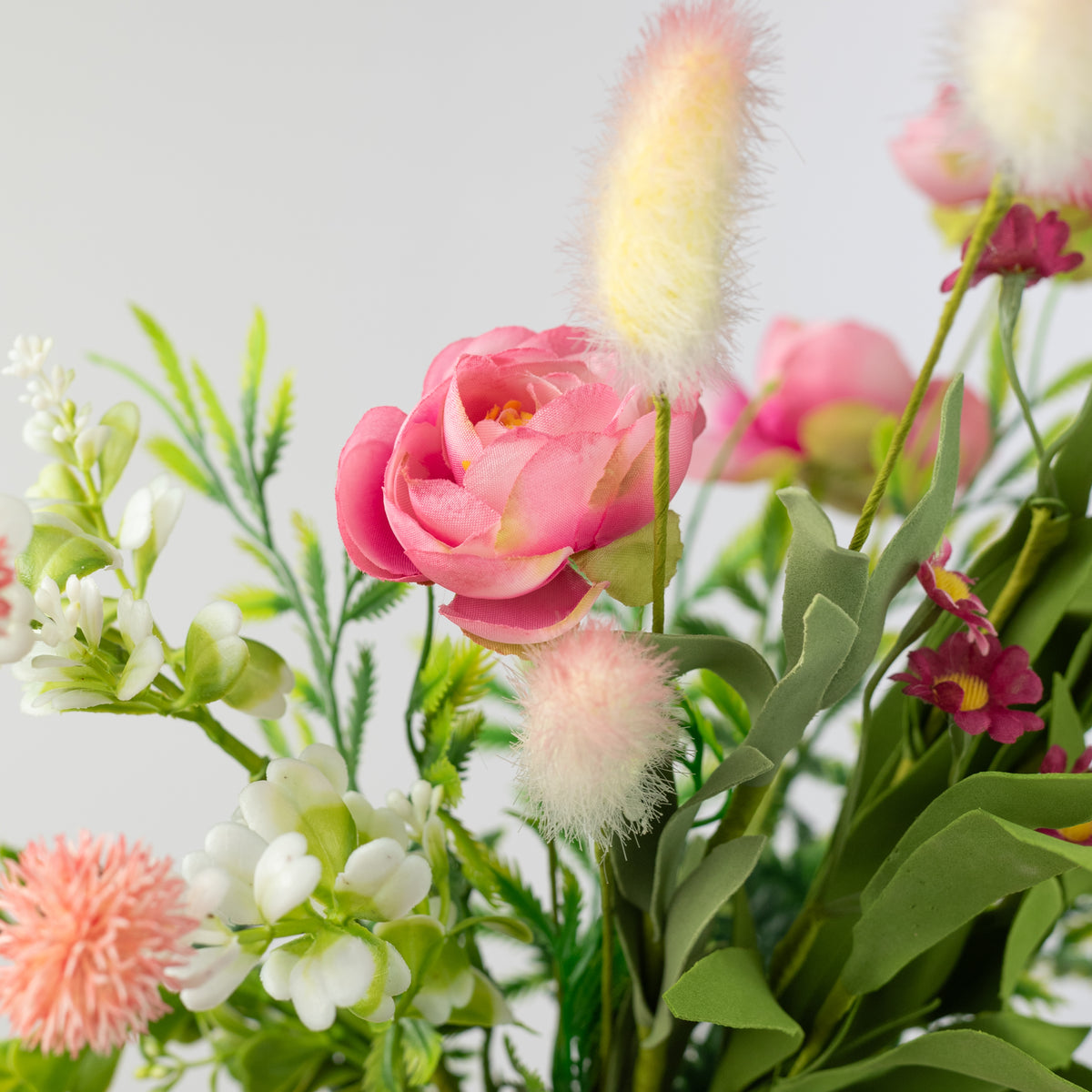 19" Ranunculus & Bunny Tail Pick: Pink Lifestyle Photo