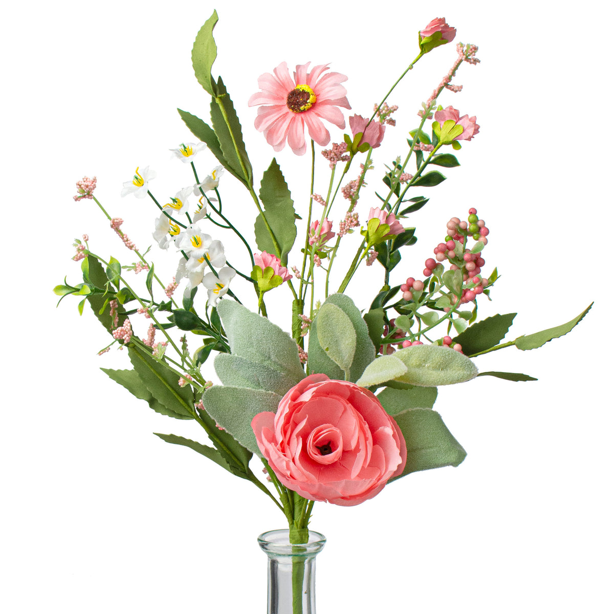 17" Ranunculus Daisy Pick: Pink & Green Item Number: 63935