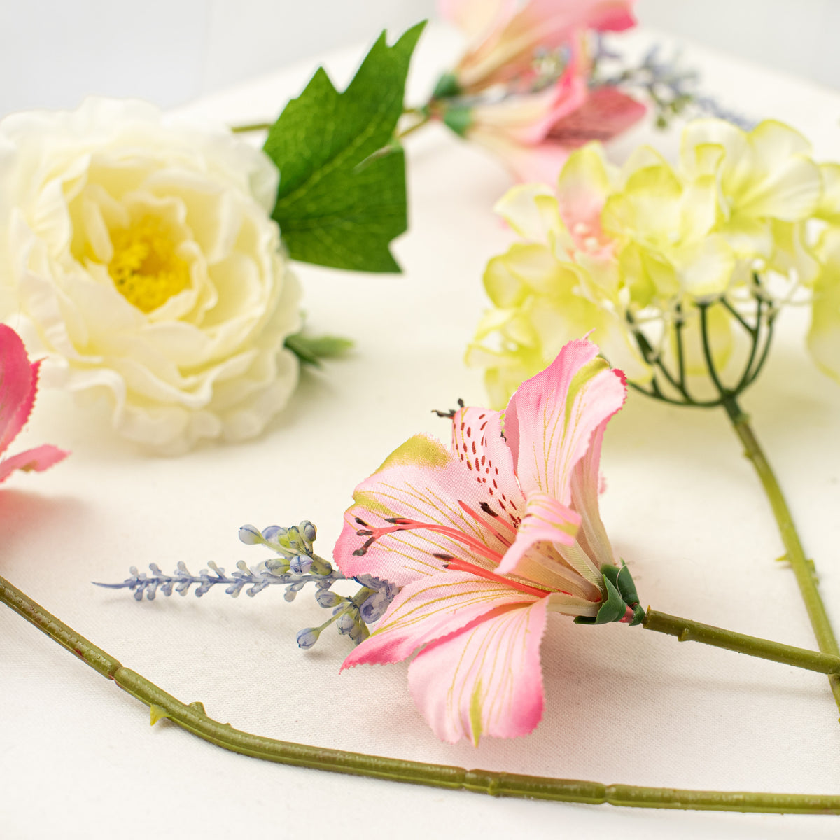 13" Ranunculus Hydrangea Alstroemeria Bundle: Pink & Cream detail photo 4