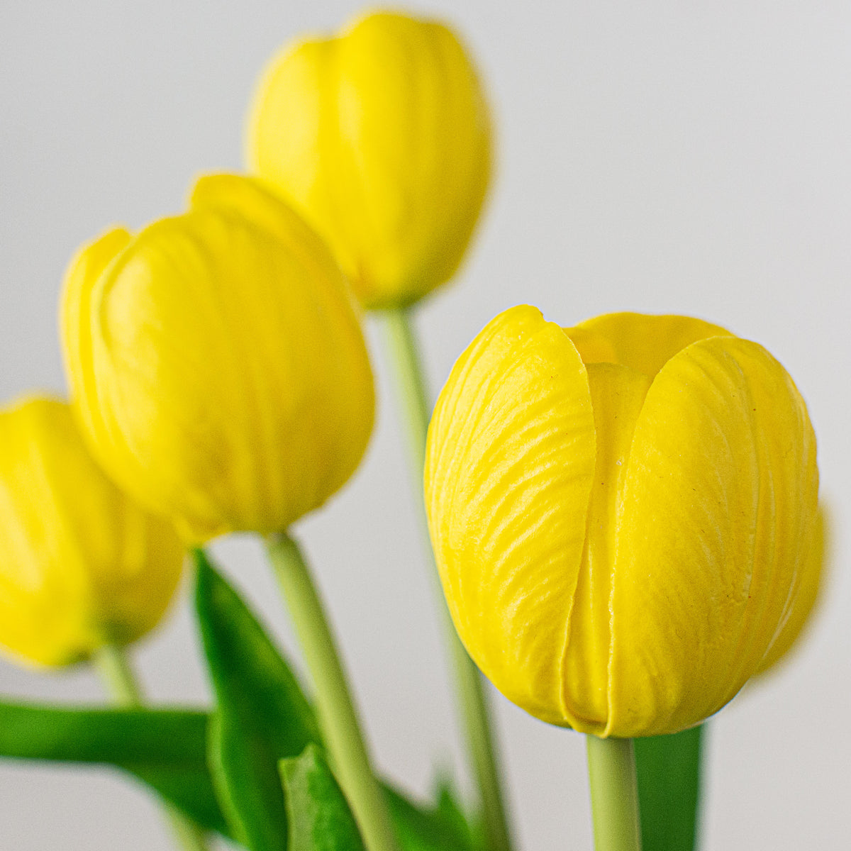 13" Realistic Touch Tulip Bouquet: Yellow (5) detail photo 4