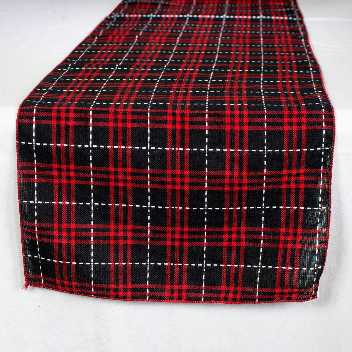 72" Reversible Plaid Table Runner: Black & Red Item Number: TD17-R796