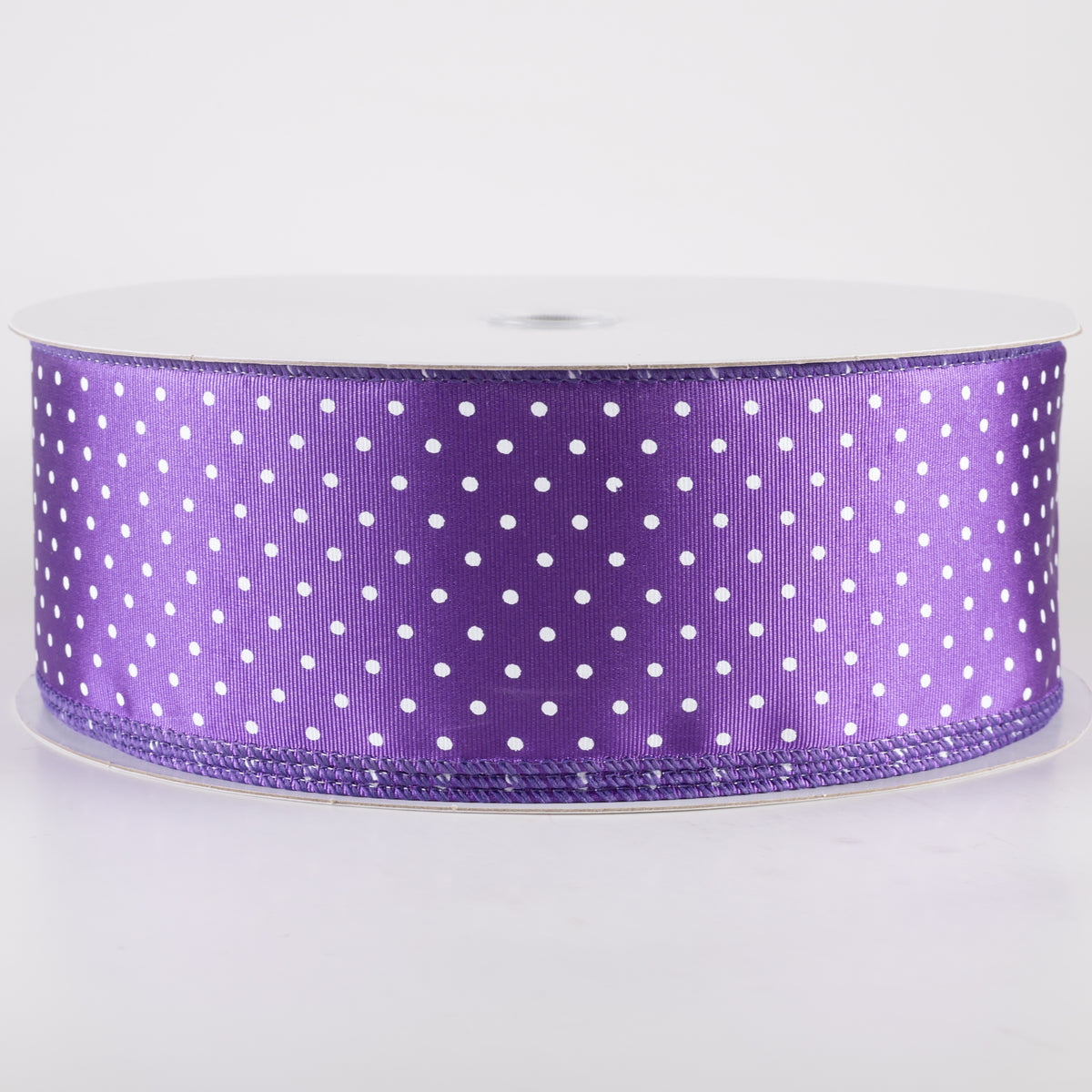 2.5" Ribbed Satin Microdots Ribbon: Purple (50 Yards) Item Number: 841-40-443