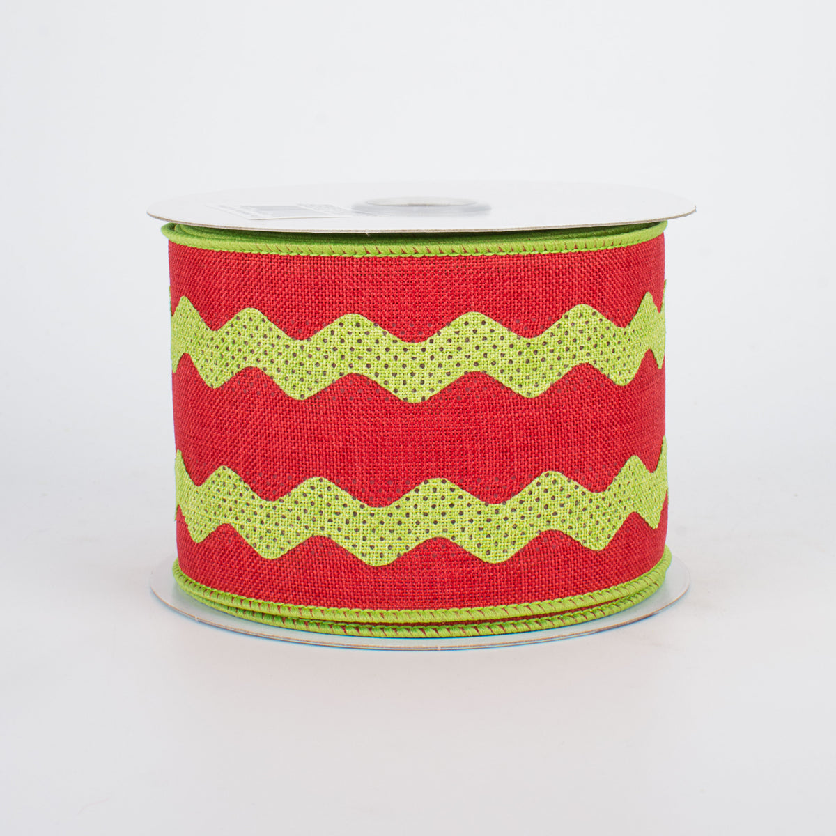 2.5" Ric Rac Ribbon: Red & Lime Green (10 Yards)