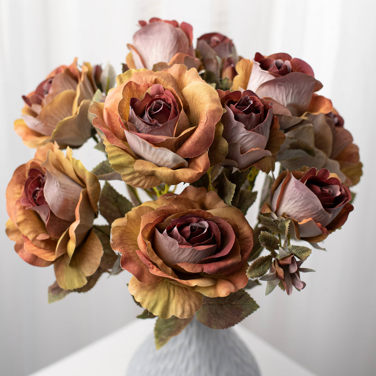 19" Rose Bud Bush: Ombré Fall Hues Item Number: 84699-GNBRN