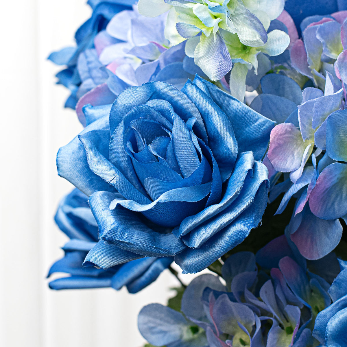 30" Rose Hydrangea Delphinium Bush: Blue Lifestyle Photo