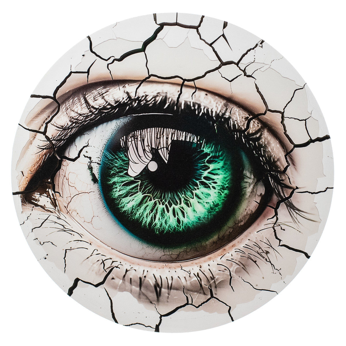 10.5" Round Waterproof Sign: Crackle Texture Doll Eye Item Number: CD1138NH