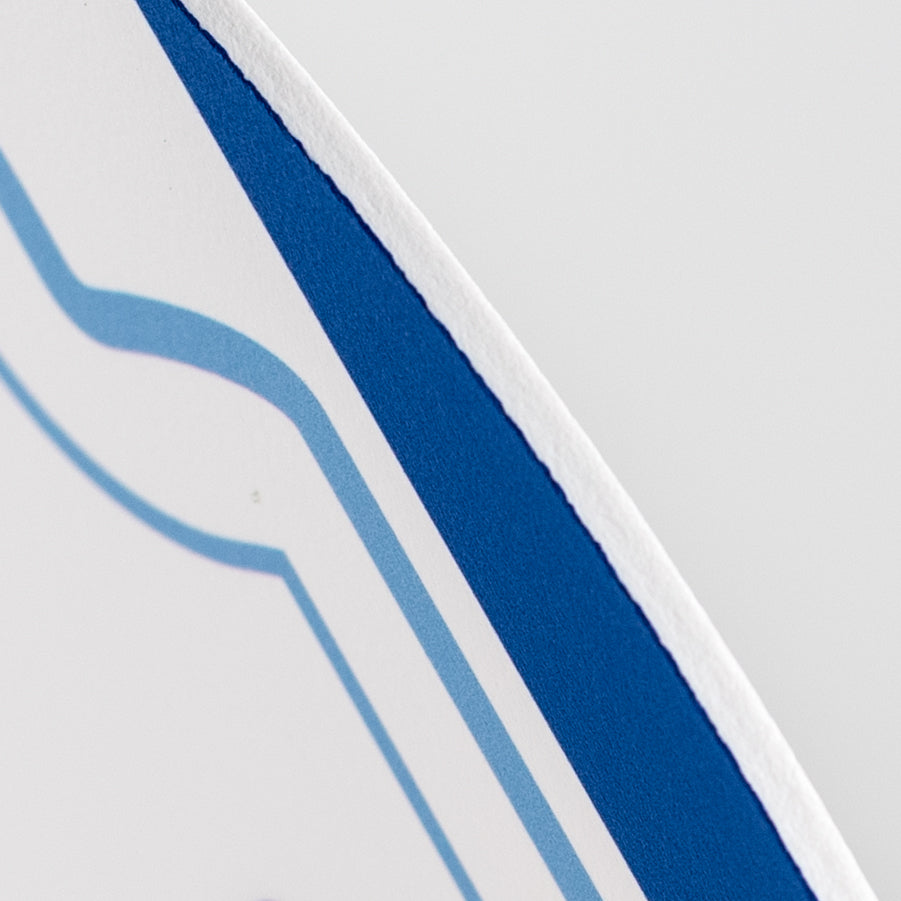 10.5" Round Waterproof Accent Sign: French Blue Scalloped Stripe Welcome detail photo 3