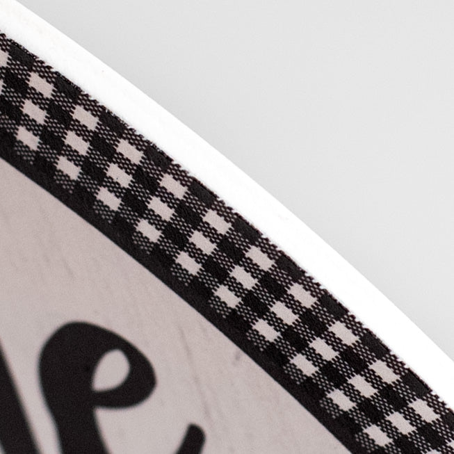 9.4" Round Waterproof Sign: Gingham Home Sweet Home detail photo 3