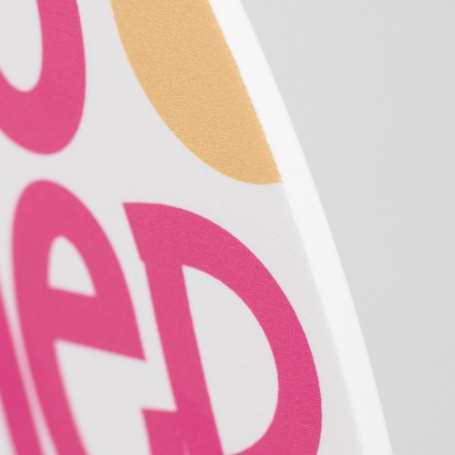 9.4" Round Waterproof Sign: Hello Summer Flamingo detail photo 3