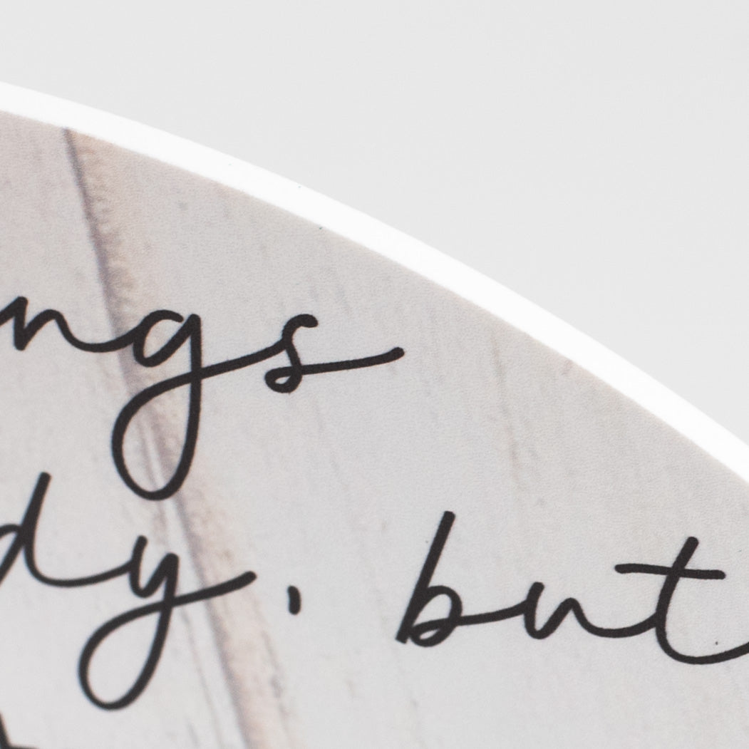 9.4" Round Waterproof Sign: Hummingbird Hearts Not Ready detail photo 3