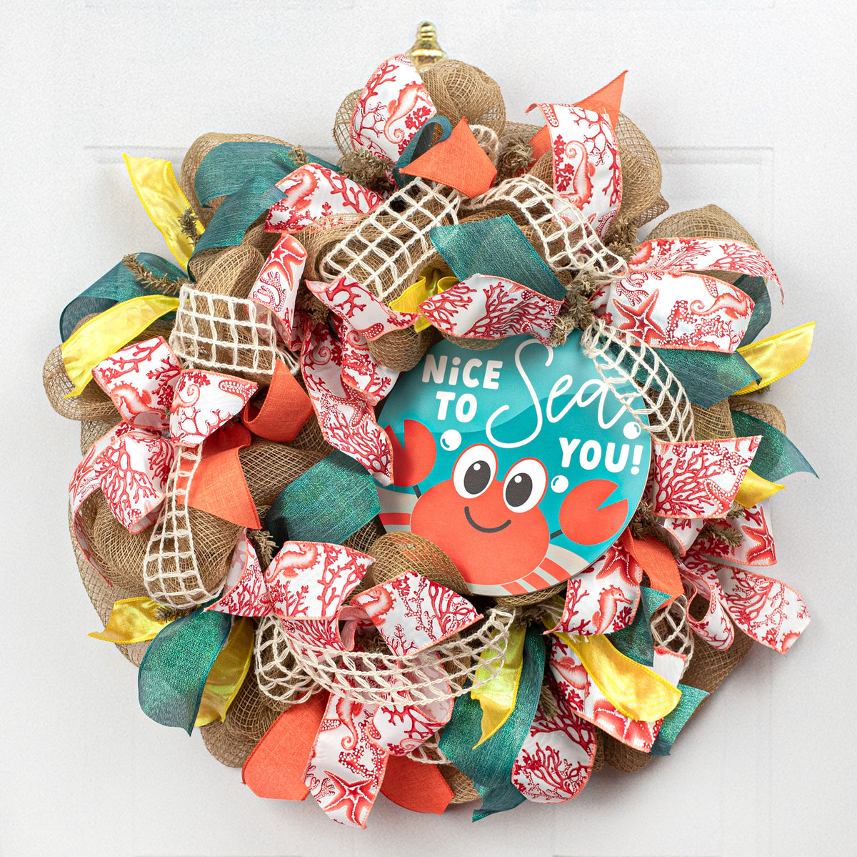 9.4" Round Waterproof Sign: Nice To Sea You Lifestyle Photo