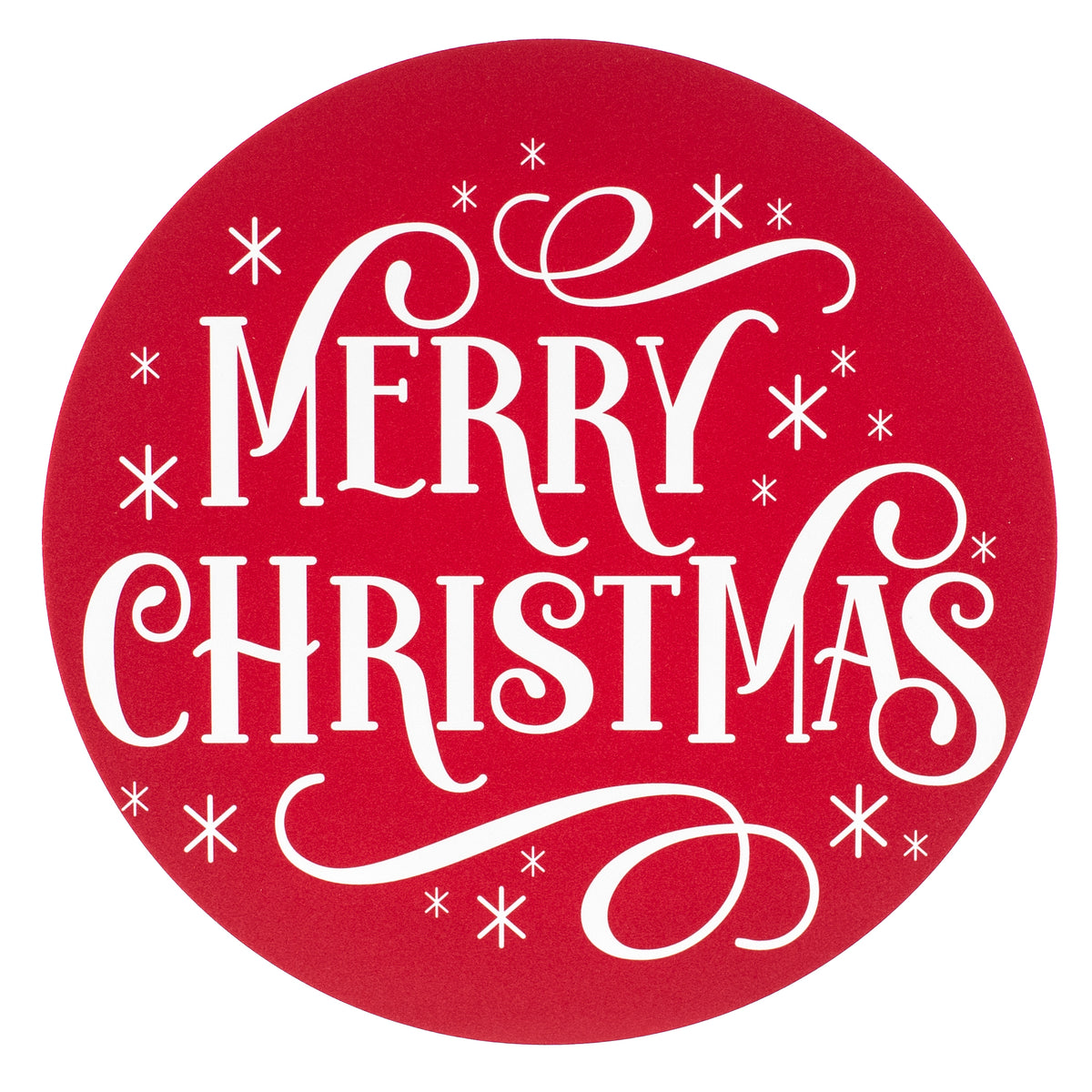 10.5" Round Waterproof Sign: Red & White Merry Christmas Item Number: CD1165NH