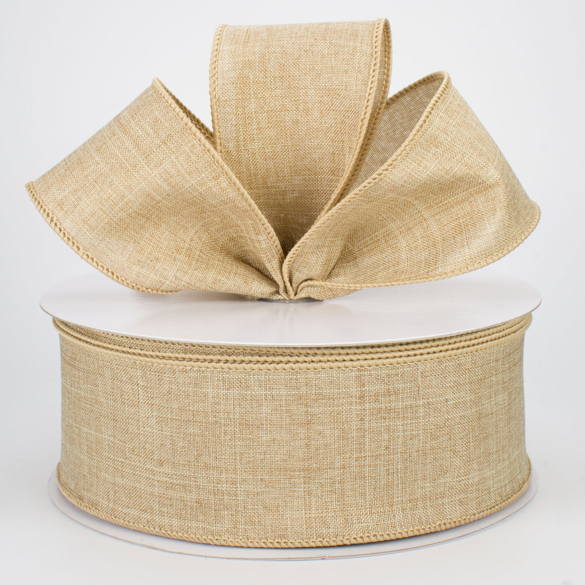 2.5" Royal Canvas Ribbon: Beige (50 Yards) Lifestyle Photo