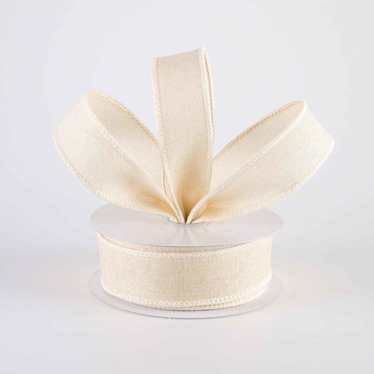 7/8" Royal Canvas Ribbon: Cream (10 Yards) Lifestyle Photo