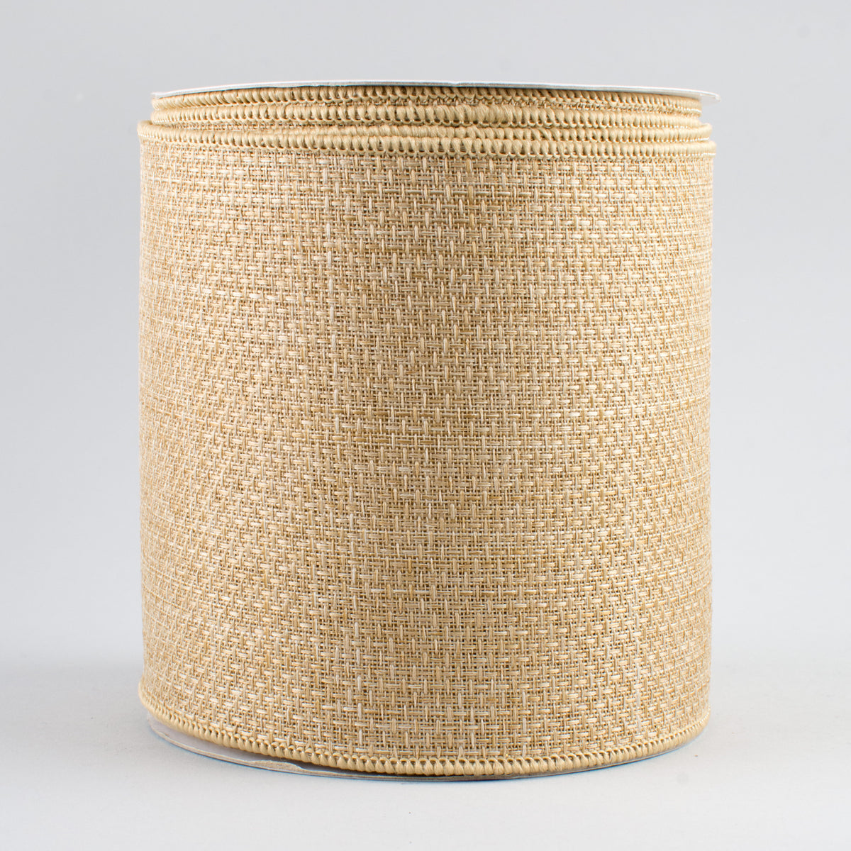 4" Royal Faux Burlap Ribbon: Beige (10 Yards)