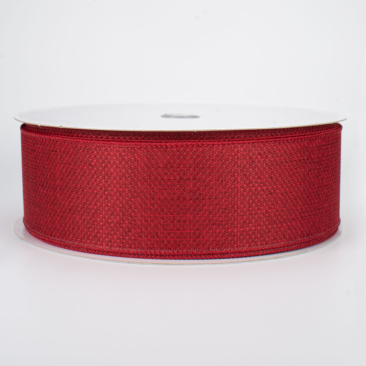 2.5" Royal Faux Burlap Ribbon: Burgundy (50 Yards)