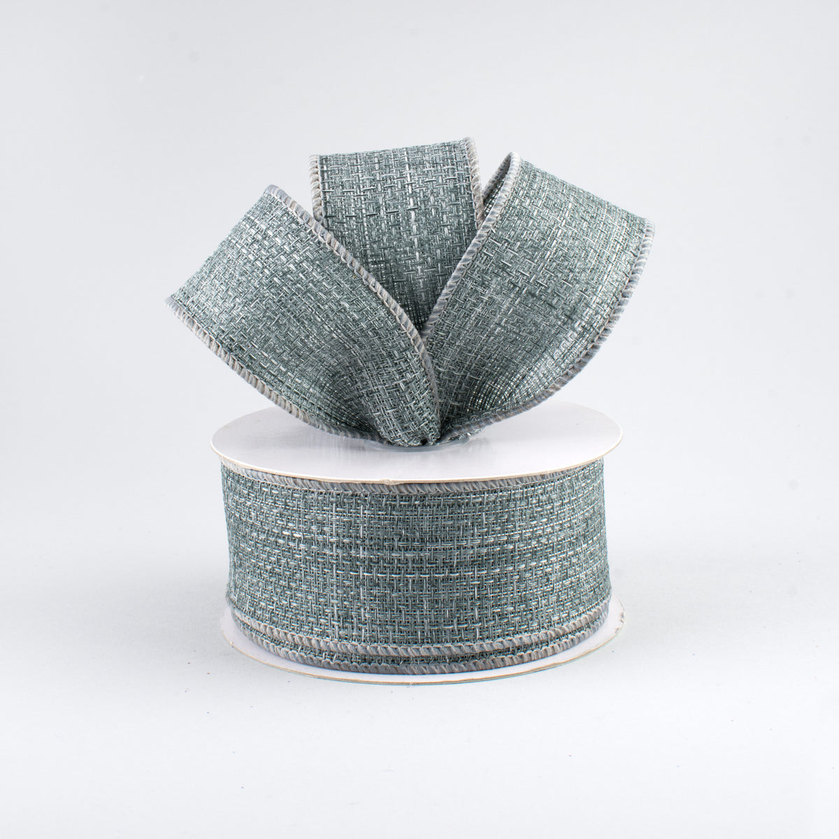 1.5" Royal Faux Burlap Ribbon: Grey (10 Yards) Lifestyle Photo