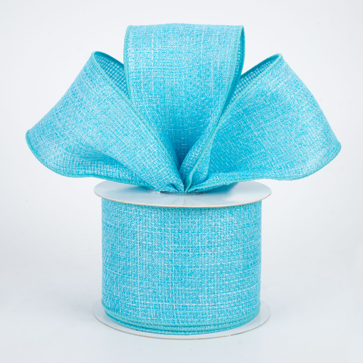 2.5" Royal Faux Burlap Ribbon: Light Blue (10 Yards) Lifestyle Photo