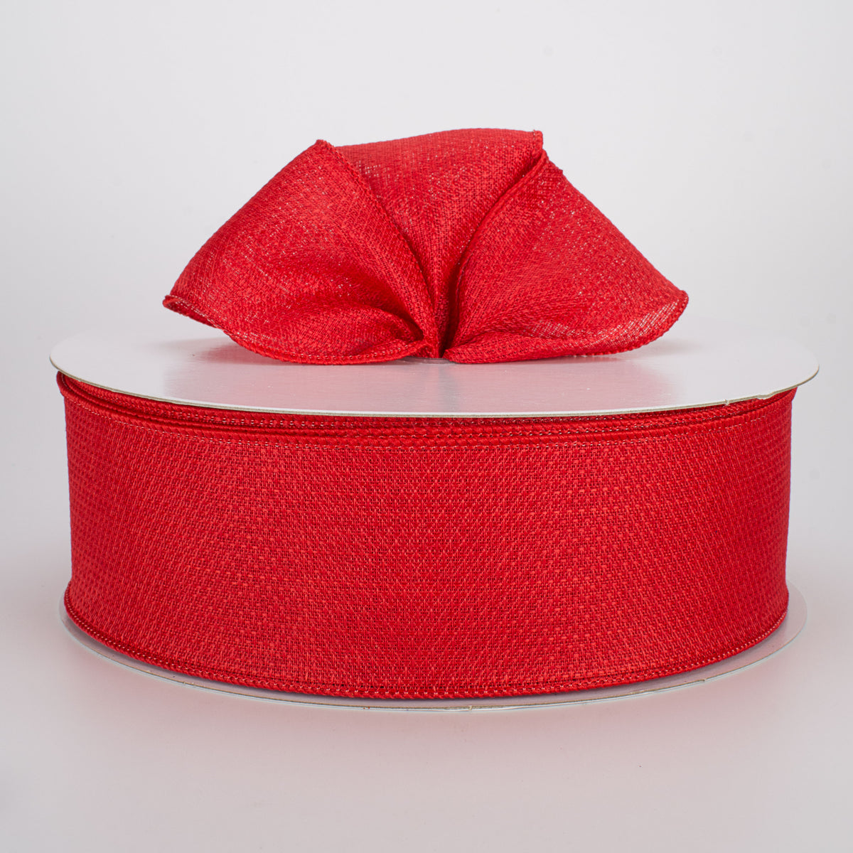 2.5" Royal Faux Burlap Ribbon: Red (50 Yards) Lifestyle Photo