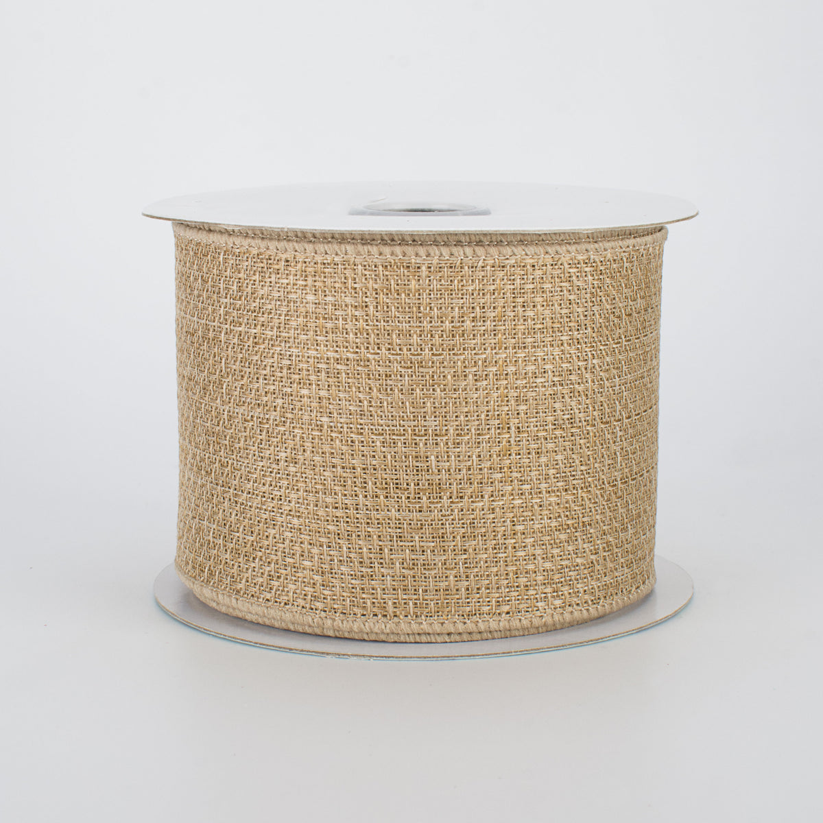 2.5" Royal Faux Burlap Ribbon: Tan (10 Yards)