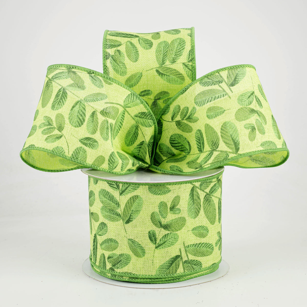 2.5" Rubber Plant Bold Leaves Ribbon (10 Yards) Lifestyle Photo