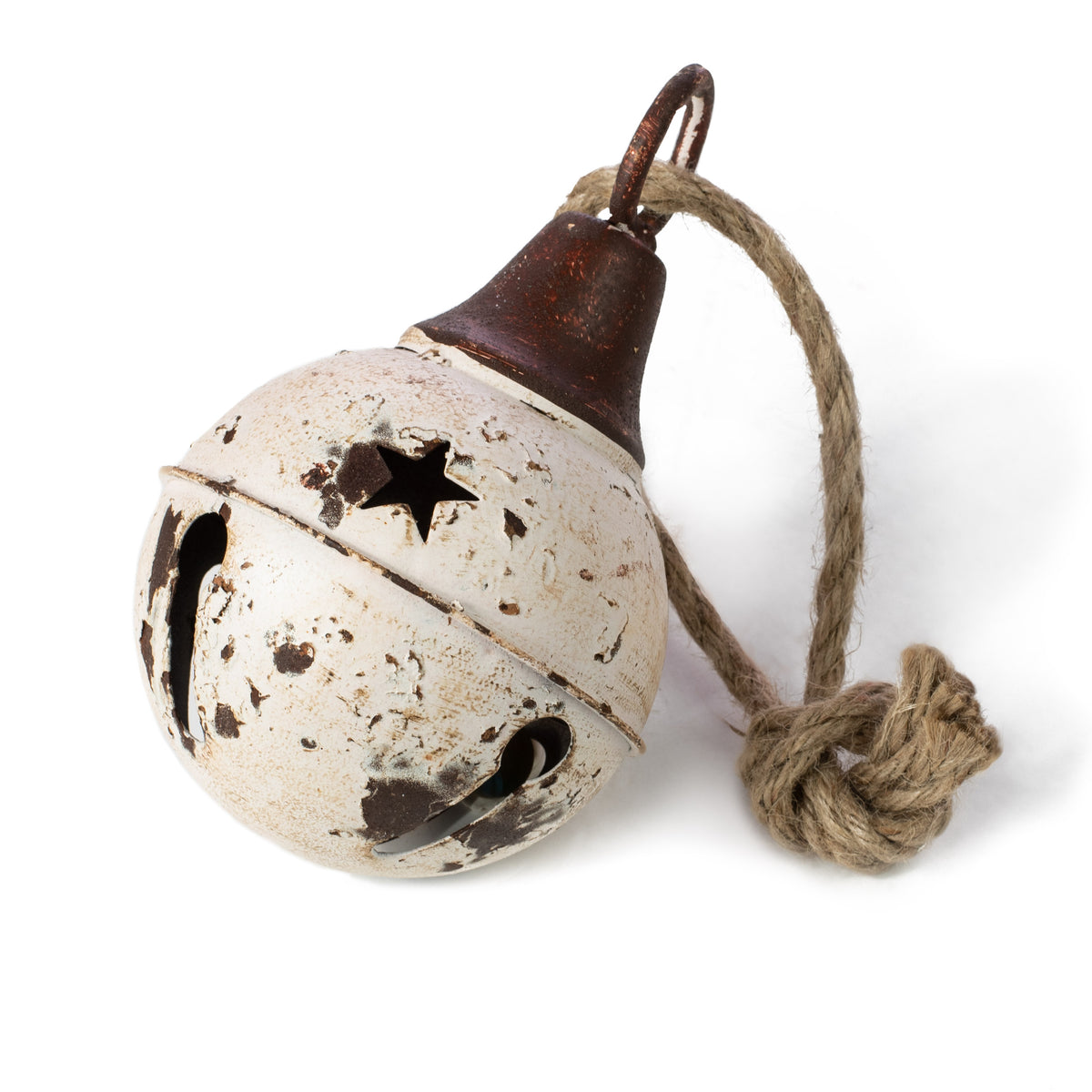 4" Rustic Metal Jingle Bell: Cream Item Number: M9969