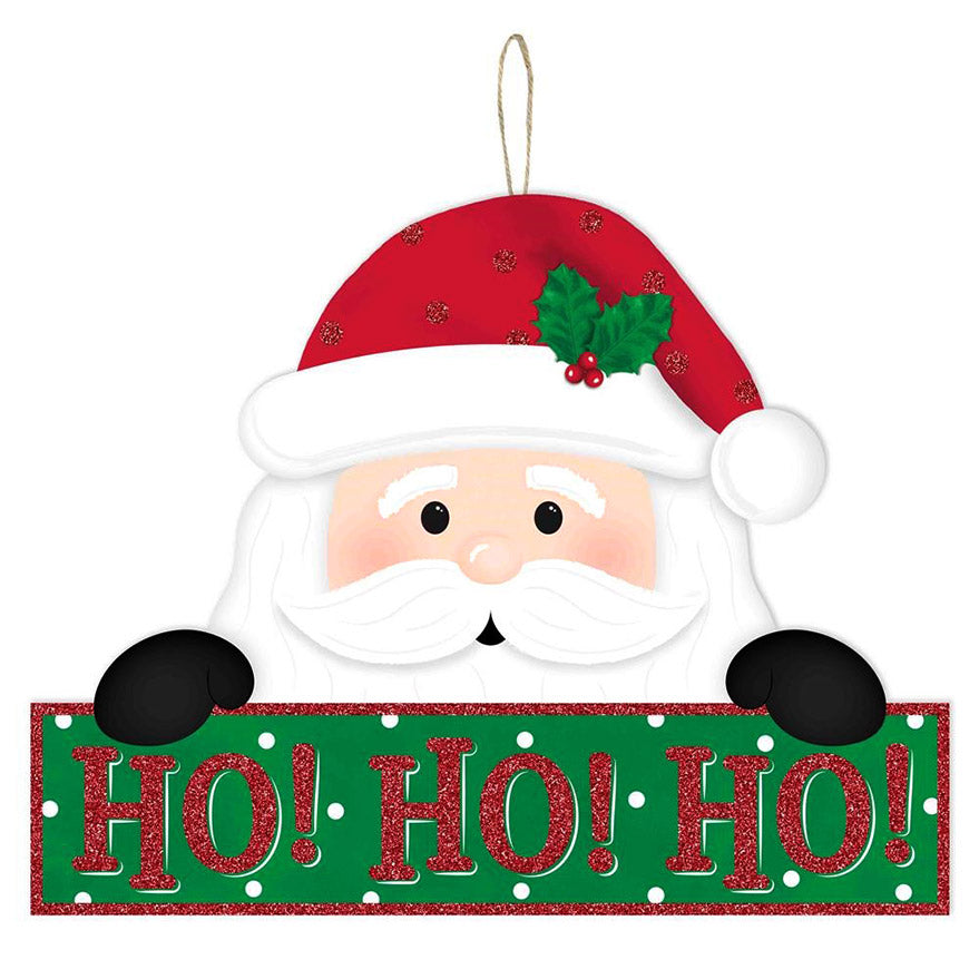 12" Santa Holding Sign: Ho Ho Ho Item Number: AP8906