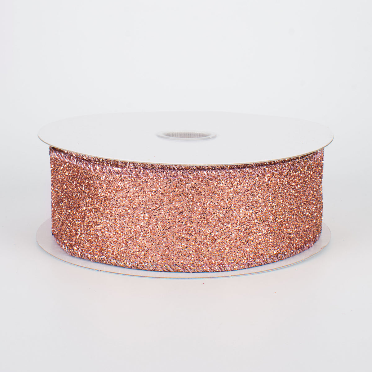 1.5" Satin Glitter Ribbon: Rose Gold (10 Yards)