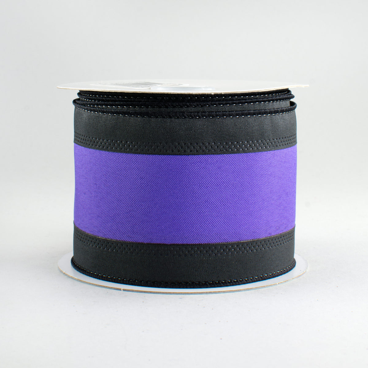 2.5" Satin Team Stripe Ribbon: Black & Purple (10 Yards) Item Number: RN5272YR