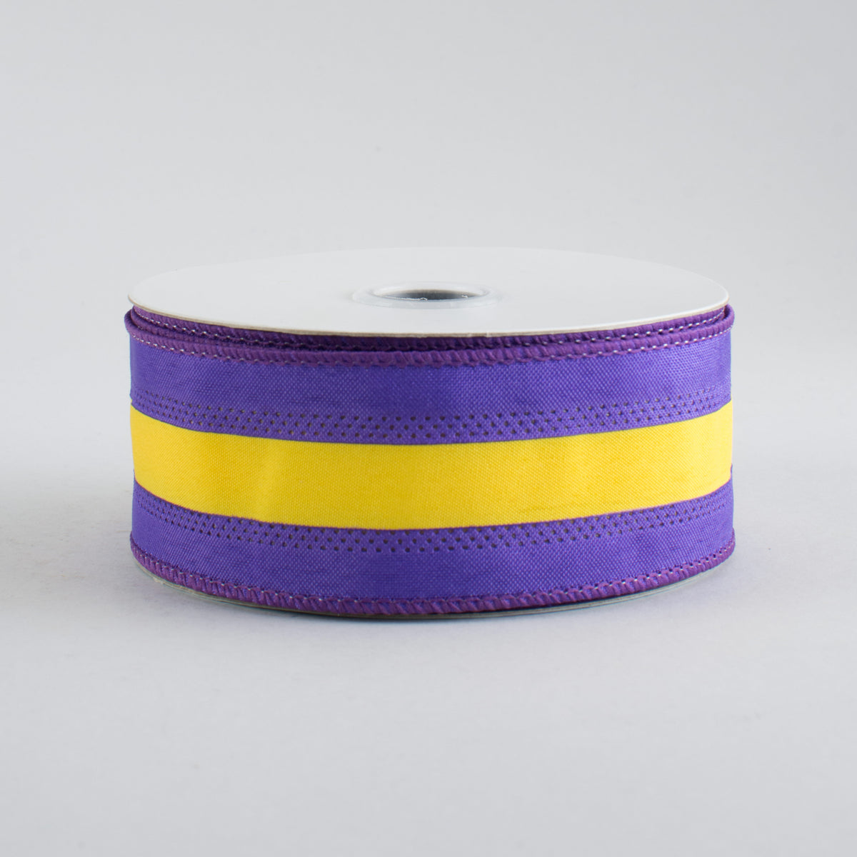 1.5" Satin Team Stripe Ribbon: Purple & Gold (10 Yards) Item Number: RN5271CN