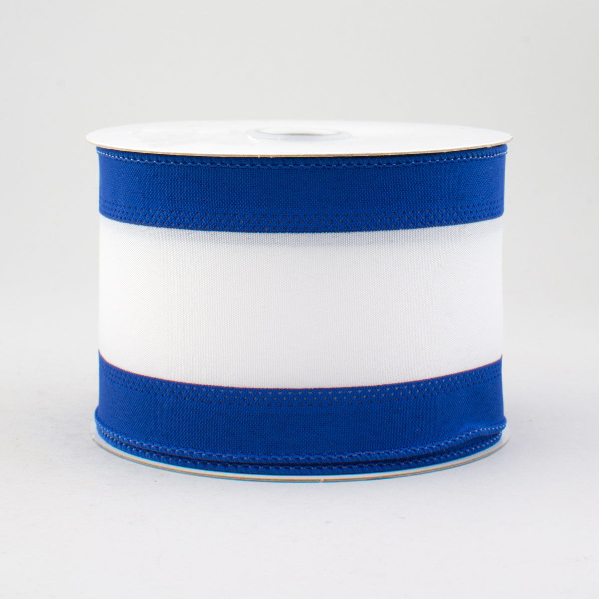 2.5" Satin Team Stripe Ribbon: Royal & White (10 Yards) Item Number: RN527225