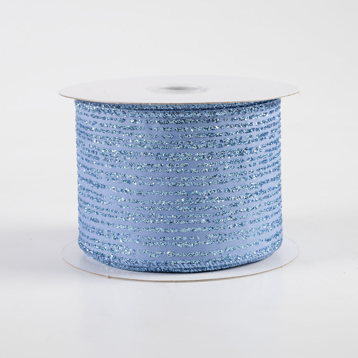 2.5" Satin Vertical Glitter Lines Ribbon: Light Blue (10 Yards) Item Number: 72311-40-05