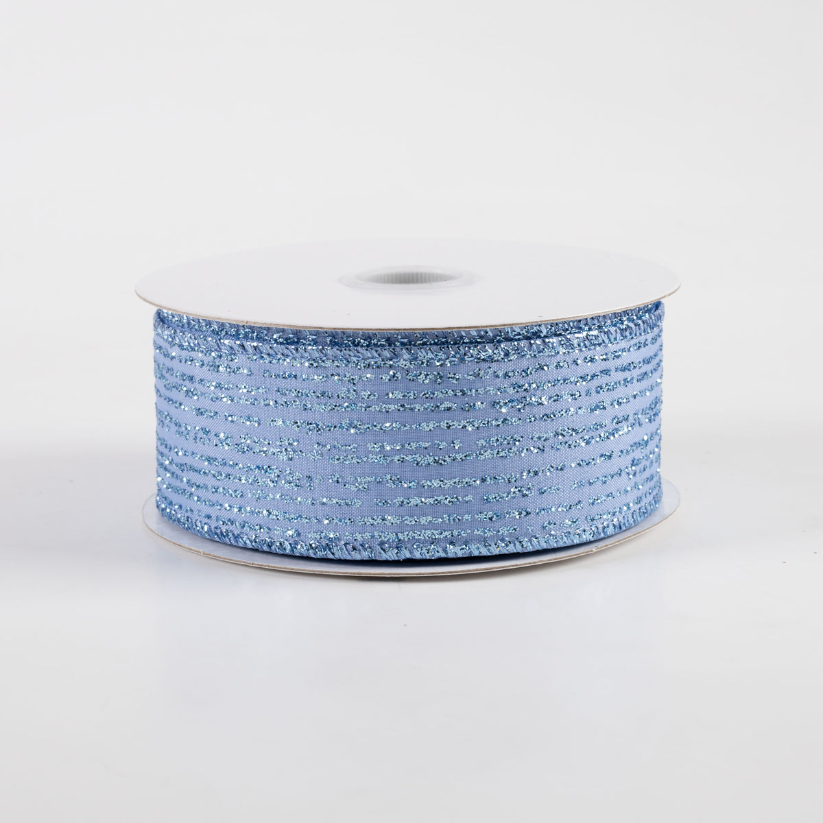 1.5" Satin Vertical Glitter Lines Ribbon: Light Blue (10 Yards) Item Number: 72311-09-05