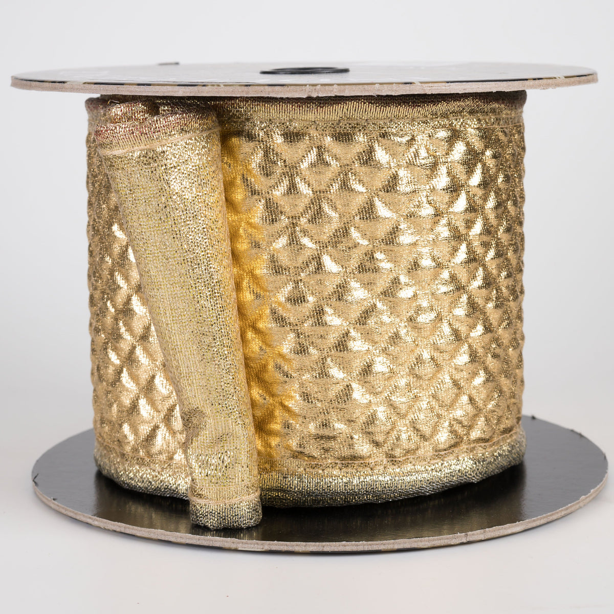 4" Scale Metallic Backed Puffy Edge Ribbon: Gold (5 Yards) Item Number: D73605-04-15
