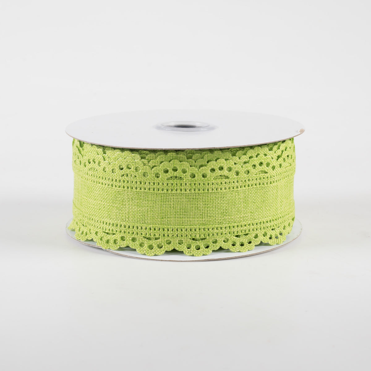 1.5" Scalloped Edge Ribbon: Lime Green (10 Yards)