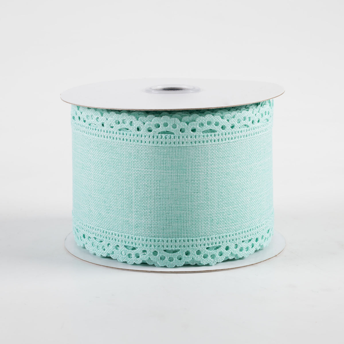 2.5" Scalloped Edge Ribbon: Mint Green (10 Yards)