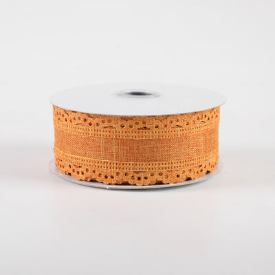 1.5" Scalloped Edge Ribbon: Pumpkin Orange (10 Yards)