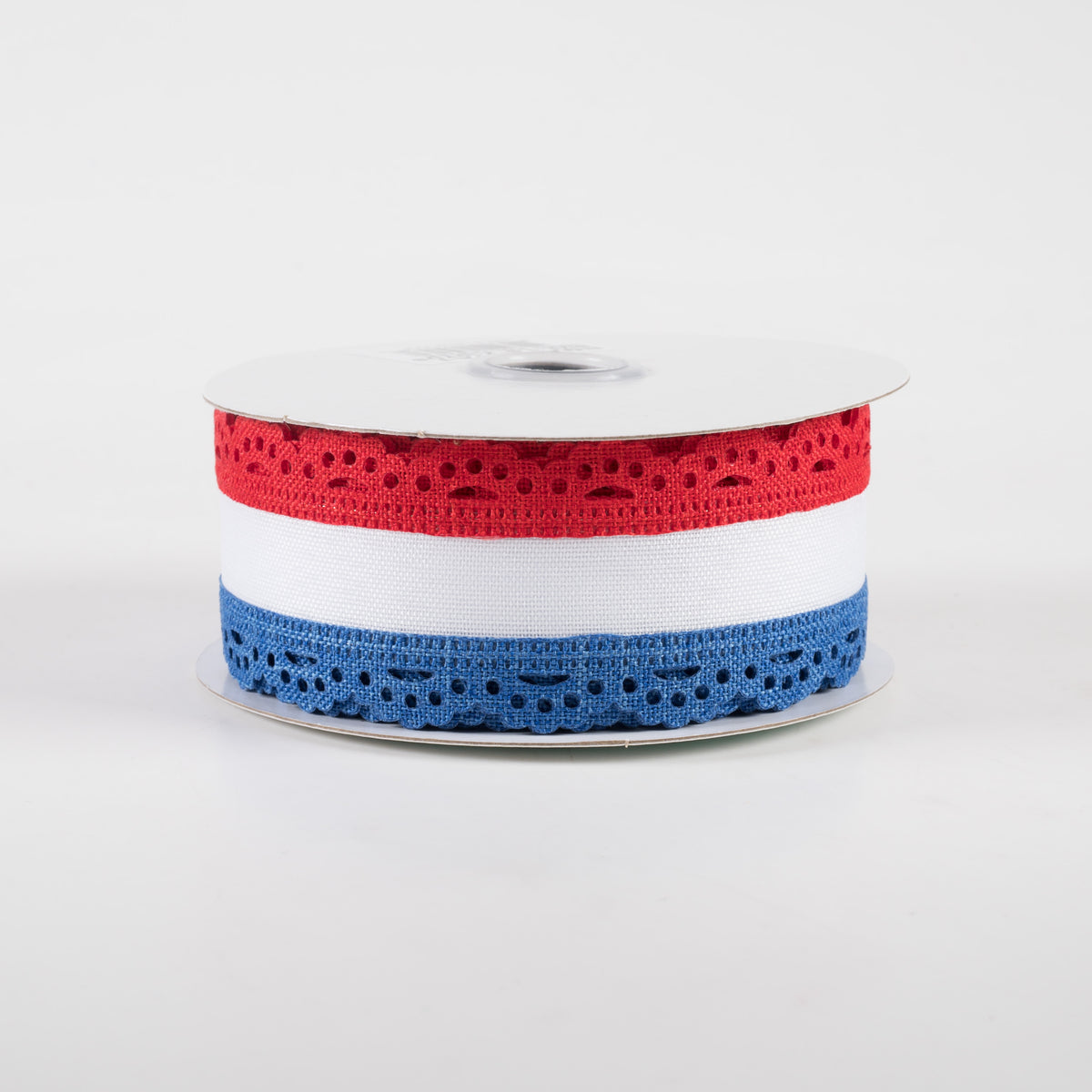 1.5" Scalloped Edge Ribbon: Red, White, Blue (10 Yards)