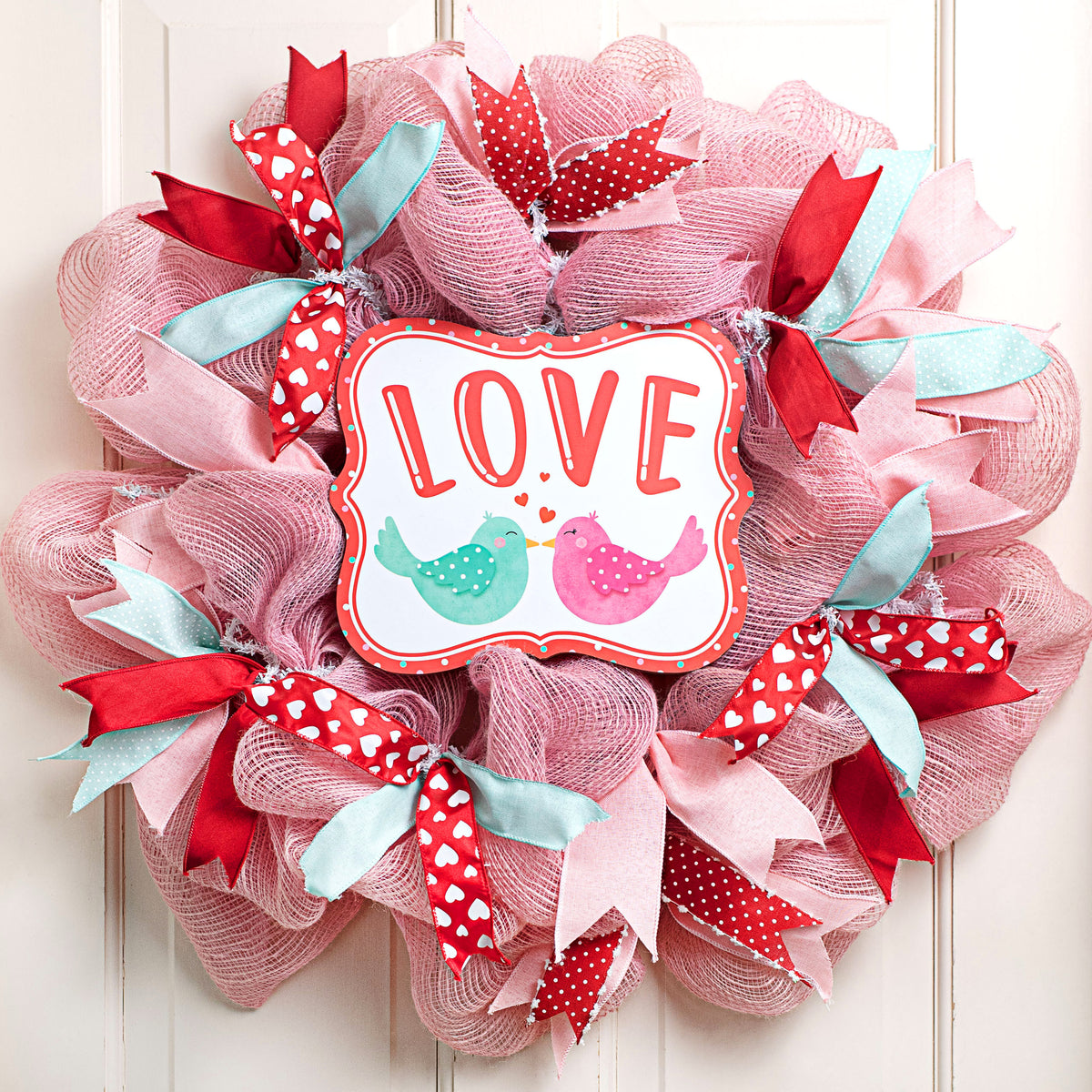 10" Scalloped Wooden Sign: Love Birds Fancy Frame Lifestyle Photo