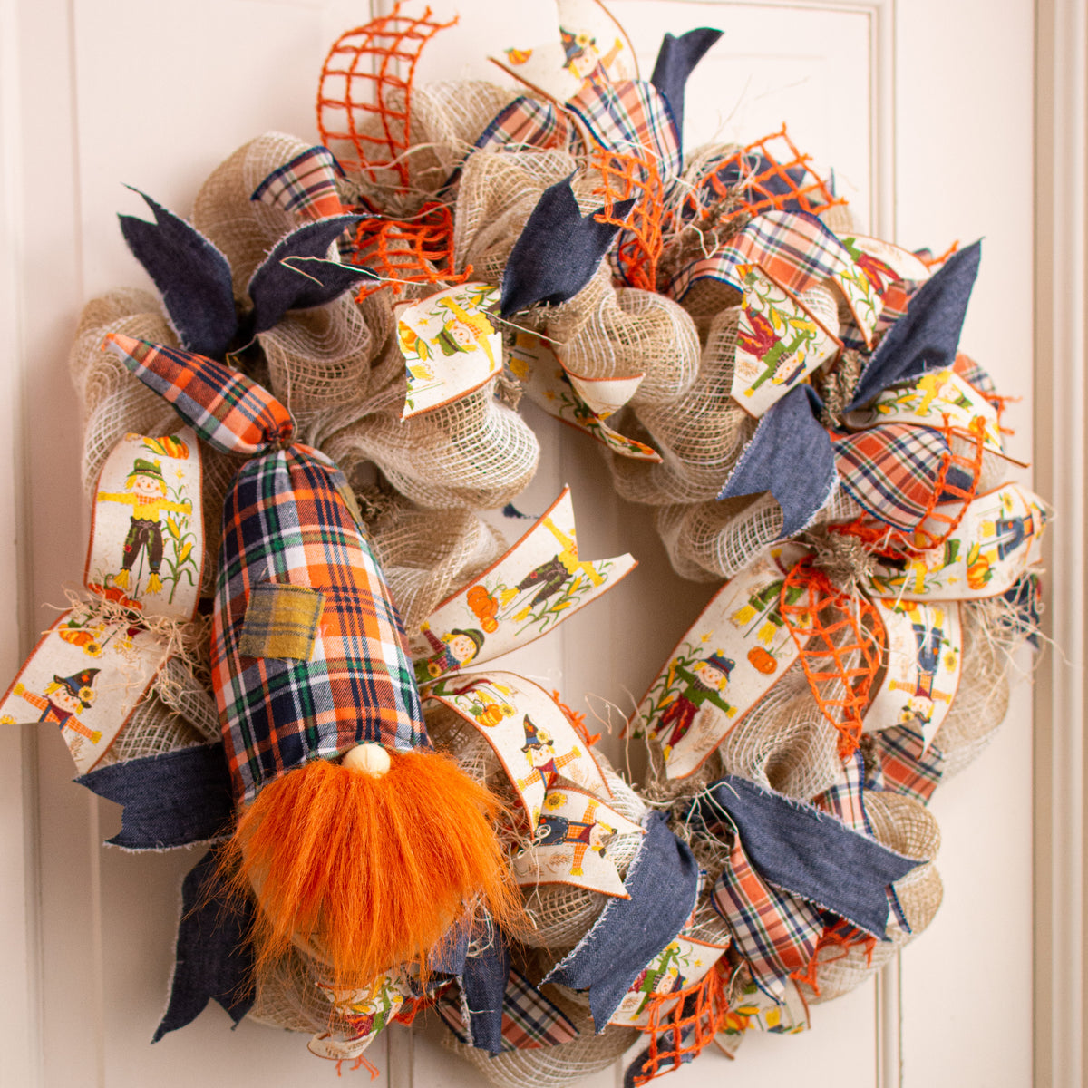 16" Scarecrow Plaid Fall Gnome Lifestyle Photo