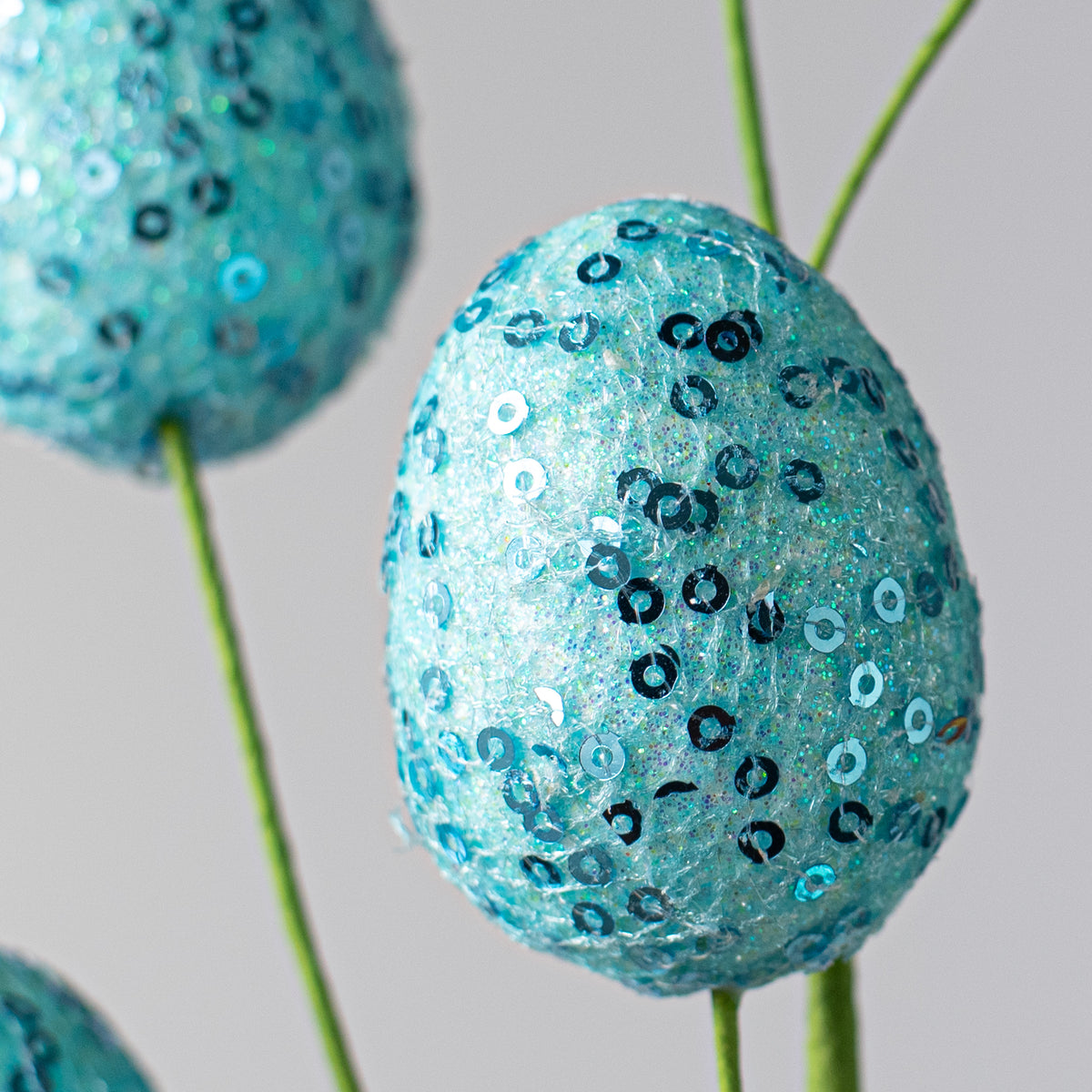 22" Sequin Easter Egg Spray: Blue Lifestyle Photo