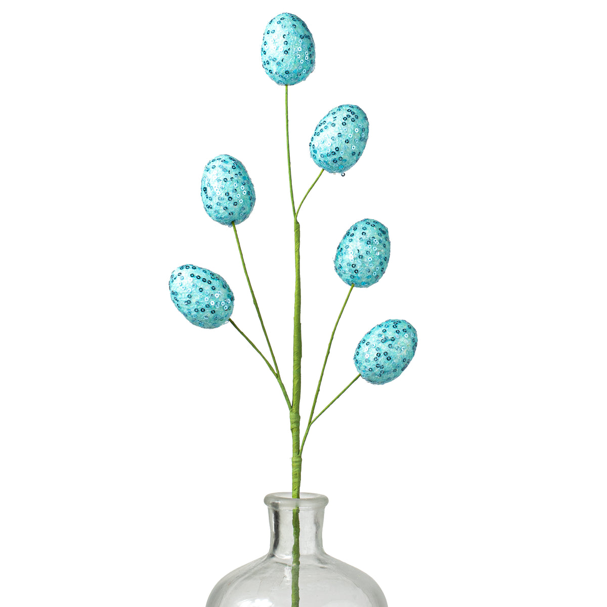 22" Sequin Easter Egg Spray: Blue Item Number: 63495BL
