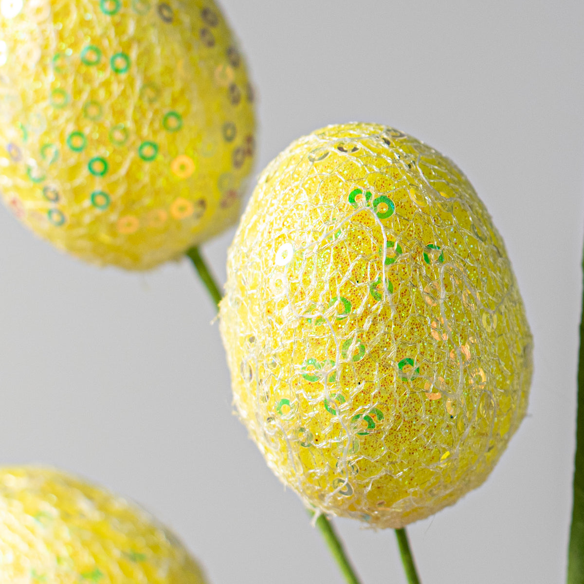 22" Sequin Easter Egg Spray: Yellow Lifestyle Photo